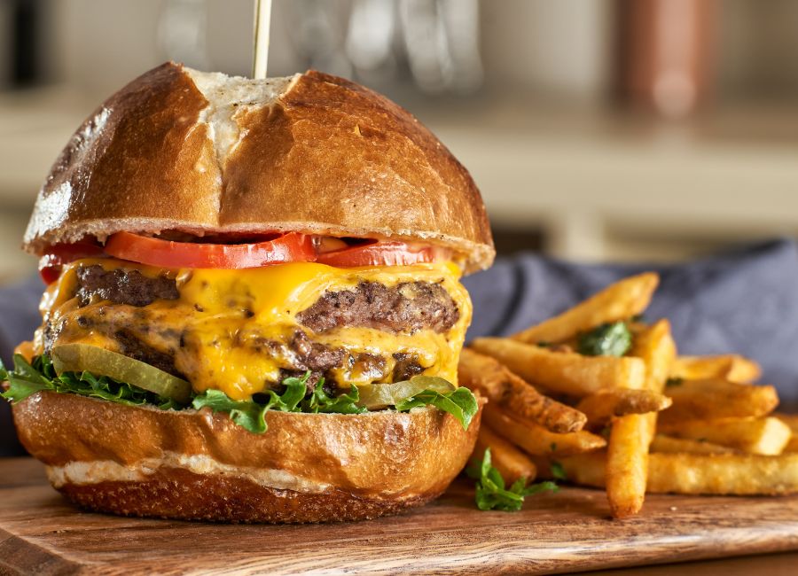 Pretzel Bun Cheeseburger